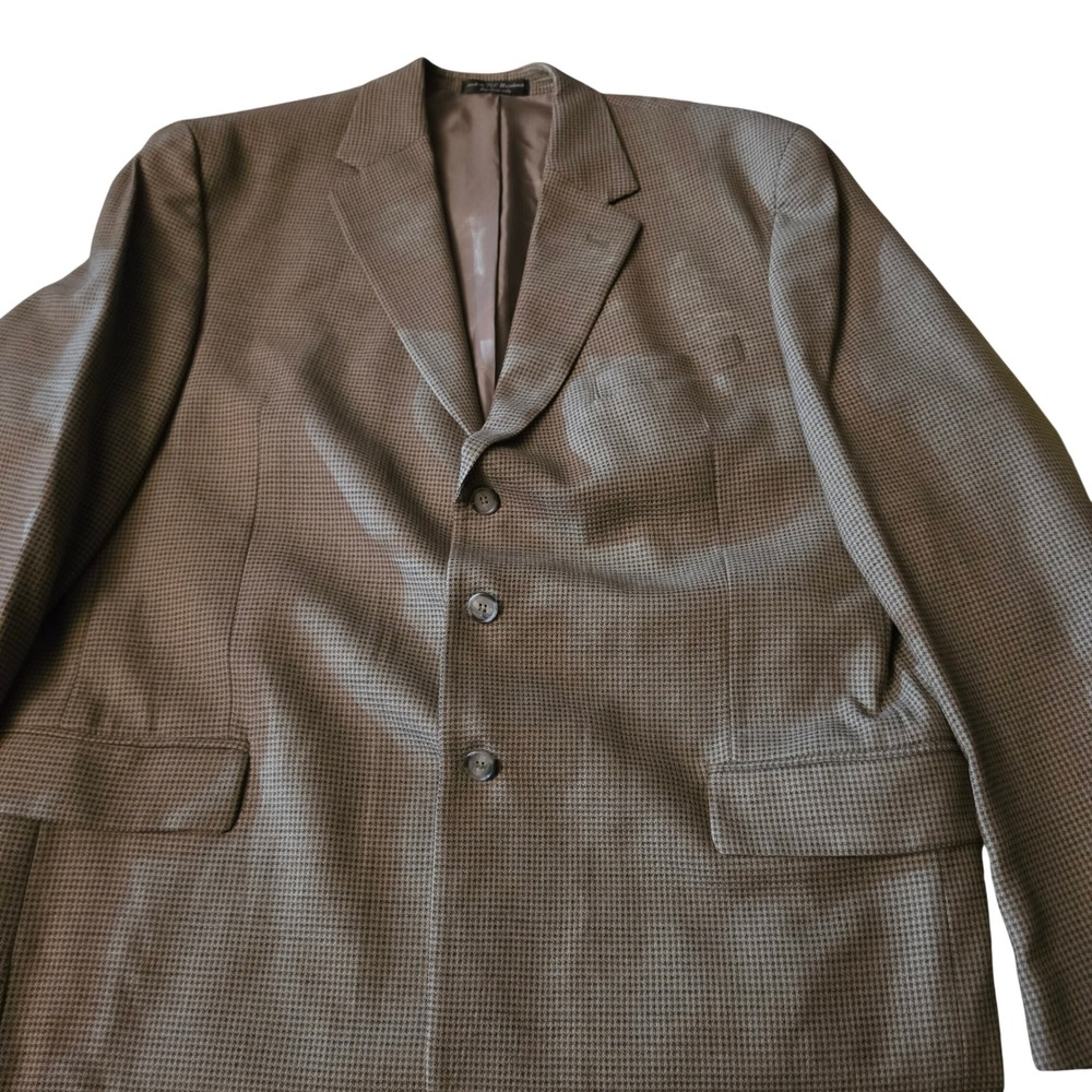 Gianfranco Ruffini Italy Mens 48L Micro Houndstooth 3-Button Blazer Sport Coat